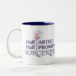 Half artiest half prompt tovenaar tweekleurige koffiemok