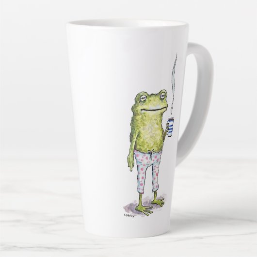 Half Asleep In Frog Pajamas Latte Mok (Rechterhoek)