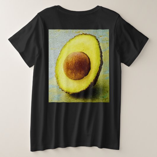 "Half Avocado" Cute Photo. Bestel nu Grote Maat T-shirt (Design achterkant)