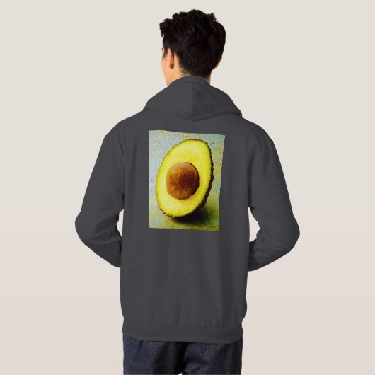 "Half Avocado" Cute Photo. Bestel nu Hoodie (Achterkant volledig)