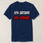 Half Bartender Half Superheld T-shirt (Design voorkant)
