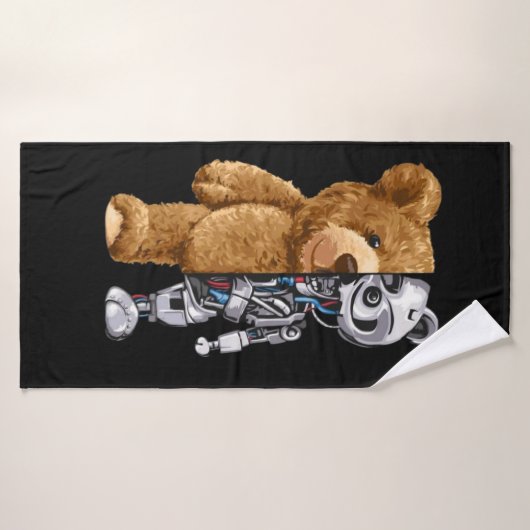 Half Bear Half Robot Badhanddoek (Badhanddoek)