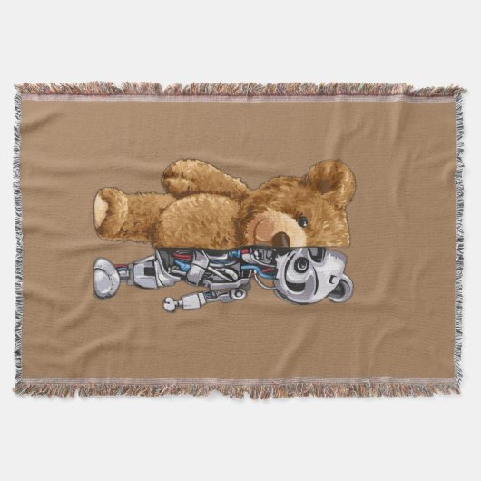 Half Bear Half Robot Deken (Voorkant)