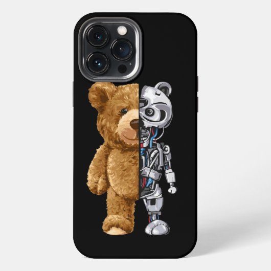 Half Bear Half Robot iPhone Hoesje (Achterkant)