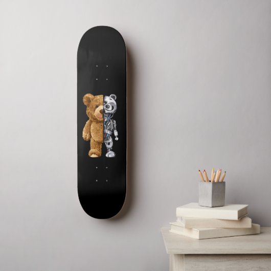 Half Bear Half Robot Persoonlijk Skateboard (Muurkunst)