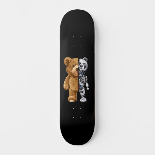 Half Bear Half Robot Persoonlijk Skateboard (Voorkant)