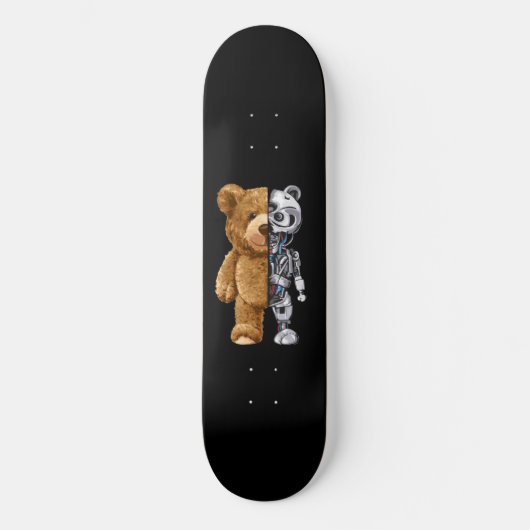 Half Bear Half Robot Persoonlijk Skateboard (Voorkant)