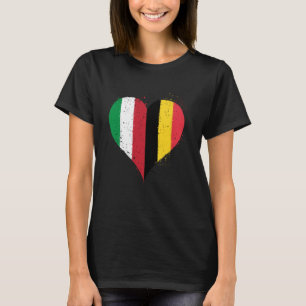 Half Belgisch Half Italiaans A België Italië Vlag T-shirt