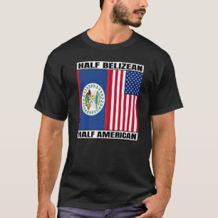Half Belizaans & Amerikaans DNA-erfgoed Belize USA T-shirt