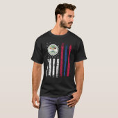 Half Belizean Half-Amerikaanse vlag Belize VS vlag T-shirt (Voorkant volledig)