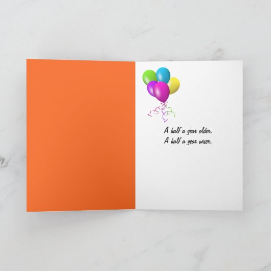 Half Birthday cupcake Kaart (Binnen)