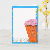 Half Birthday cupcake Kaart (Gele Bloem)