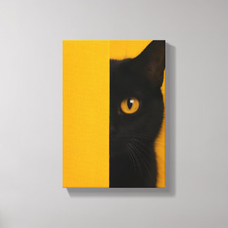 Half-Black Cat Minimalistische Canvas Kunst