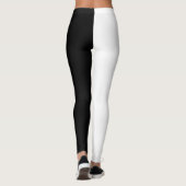Half Black White Designer Leggings (Achterkant)
