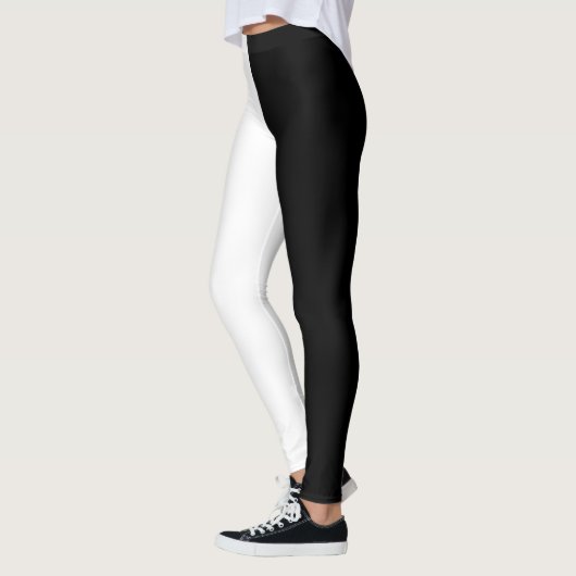 Half Black White Designer Leggings (Links)