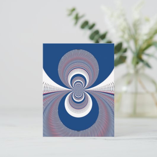 Half blauw briefkaart (Staand voorkant)