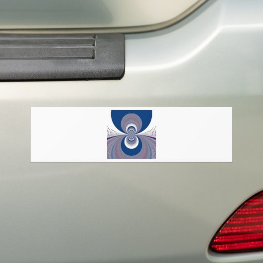 Half blauw bumpersticker (Op auto)