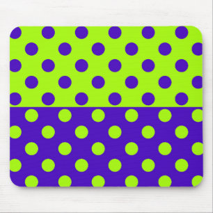 Half Blauw en Groene Stippen   Muismat