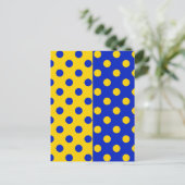 Half Blauw Geel Polka Dots Patroon Ontwerp Briefkaart (Staand voorkant)
