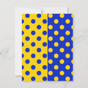 Half Blauw Geel Polka Dots Patroon Ontwerp Briefkaart