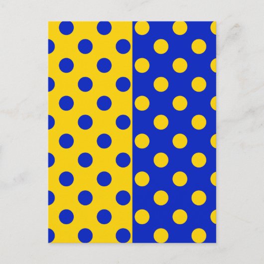 Half Blauw Geel Polka Dots Patroon Ontwerp Briefkaart (Voorkant)