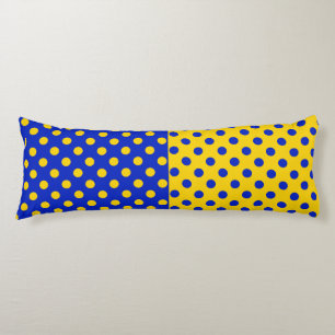 Half Blauw Geel Polka Dots Patroon Ontwerp Lichaamskussen