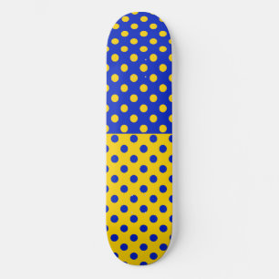 Half Blauw Geel Polka Dots Patroon Ontwerp Persoonlijk Skateboard