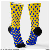 Half Blauw Geel Polka Dots Patroon Ontwerp Sokken
