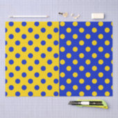 Half Blauw Geel Polka Dots Patroon Ontwerp Tissuepapier (Craft)