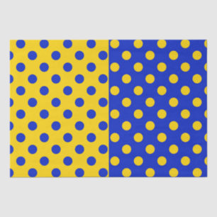 Half Blauw Geel Polka Dots Patroon Ontwerp Tissuepapier