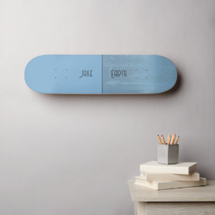 Half Blauw, Half Mist, Jouw Naam en Tekst Persoonlijk Skateboard