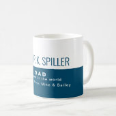 Half-blauw half-wit Beste Papa Liefde Bericht Koffiemok (Voorkant rechts)