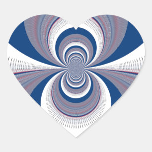 Half blauw hart sticker