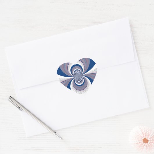 Half blauw hart sticker (Envelop)