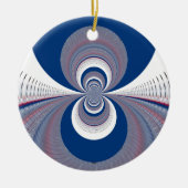 Half blauw keramisch ornament (Voorkant)