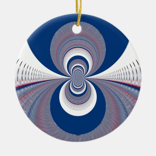Half blauw keramisch ornament (Voorkant)