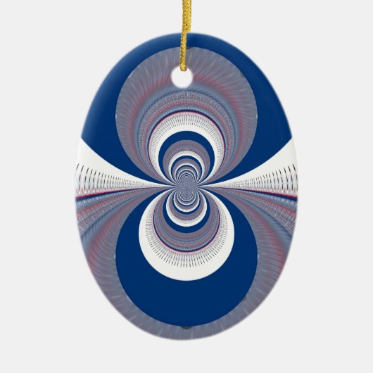 Half blauw keramisch ornament (Voorkant)