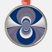 Half blauw metalen ornament (Voorkant)