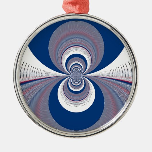 Half blauw metalen ornament (Voorkant)