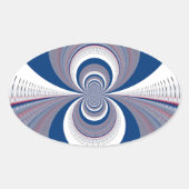 Half blauw ovale sticker (Voorkant)