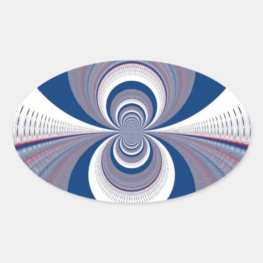 Half blauw ovale sticker (Voorkant)