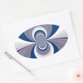 Half blauw ovale sticker (Envelop)