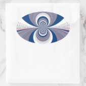 Half blauw ovale sticker (Tas)