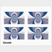 Half blauw rechthoekige sticker (Vel)