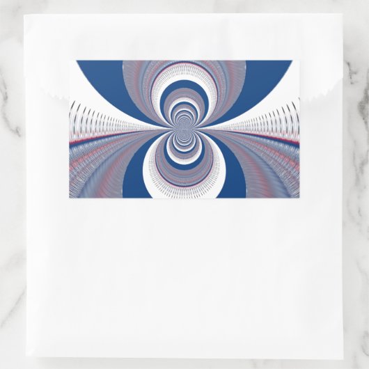 Half blauw rechthoekige sticker (Tas)