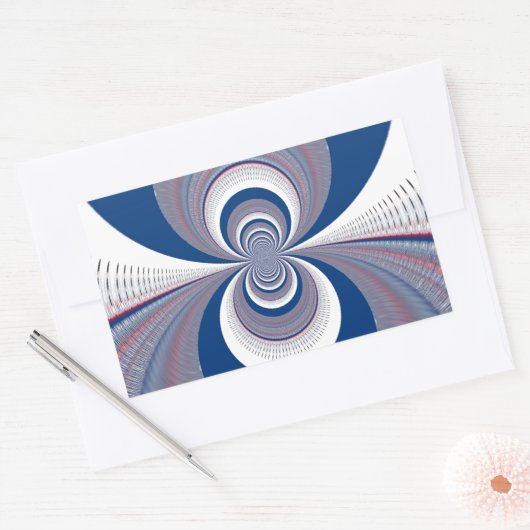 Half blauw rechthoekige sticker (Envelop)
