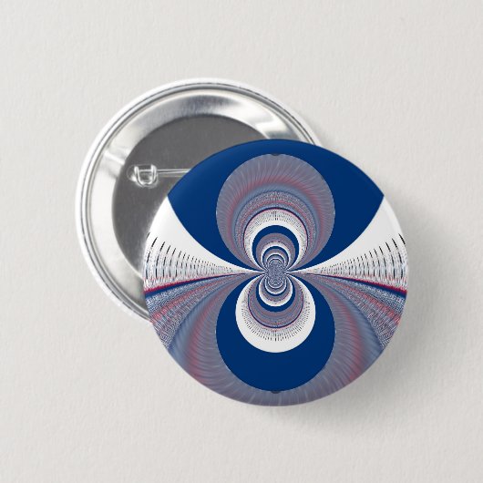 Half blauw ronde button 5,7 cm (Voorkant /achterkant)