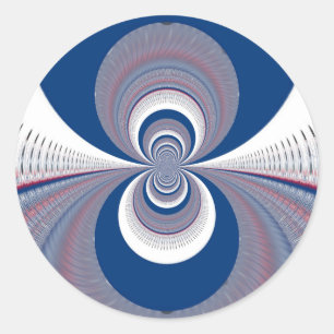 Half blauw ronde sticker