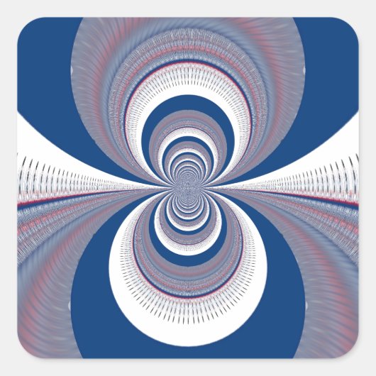 Half blauw vierkante sticker (Voorkant)