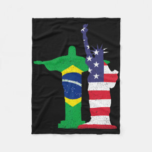 Half Braziliaans Half Amerikaans Usa Brazilië Cult Fleece Deken